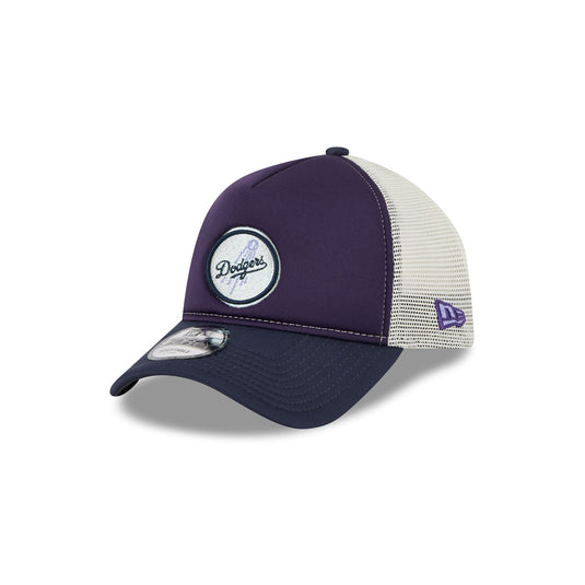 Los Angeles Dodgers Navy Purple 9FORTY A-Frame Trucker Hat - New Era Cap