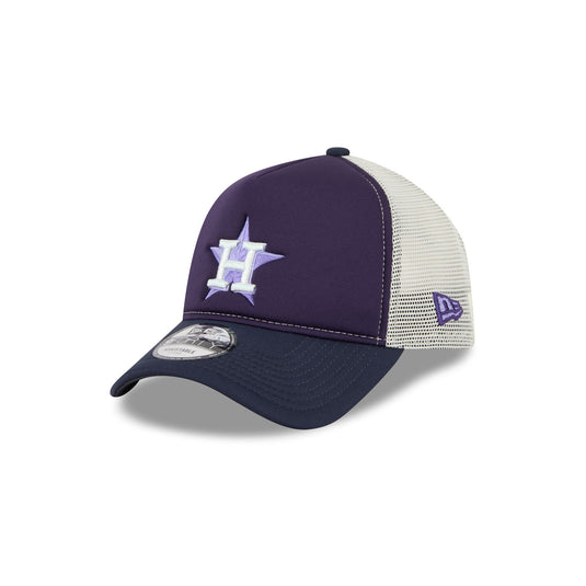 Houston Astros Navy Purple 9FORTY A-Frame Trucker Hat - New Era Cap