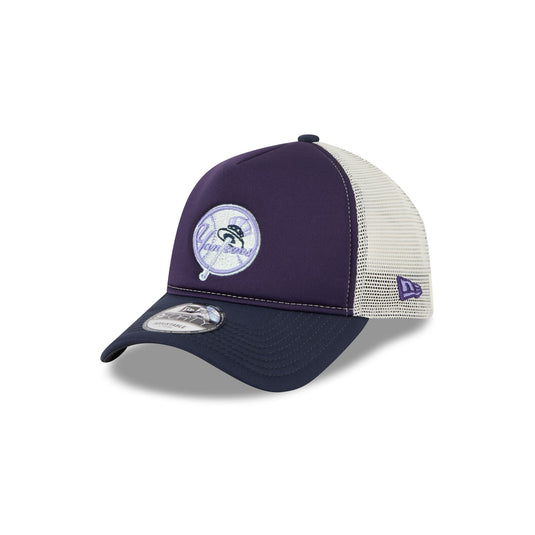 New York Yankees Navy Purple 9FORTY A-Frame Trucker Hat - New Era Cap
