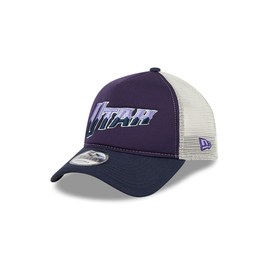 Utah Jazz Navy Purple 9FORTY A-Frame Trucker Hat - New Era Cap