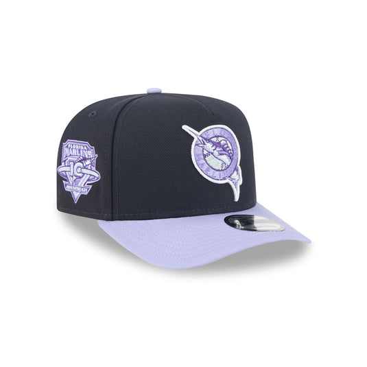 Miami Marlins Navy Lavender 9FIFTY A-Frame Snapback Hat - New Era Cap