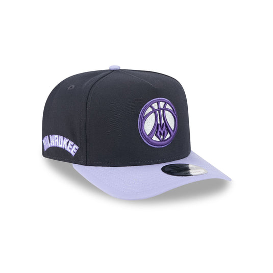 Milwaukee Bucks Navy Lavender 9FIFTY A-Frame Snapback Hat - New Era Cap