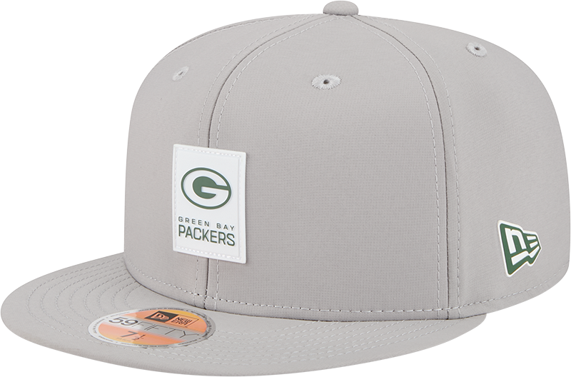 Green Bay Packers 2025 Sideline Hot Weather Gray 59FIFTY Fitted Hat
