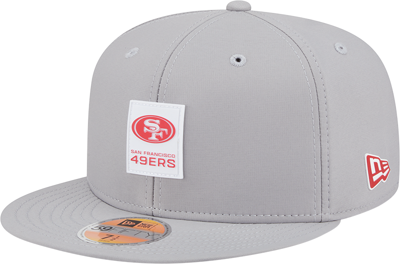 San Francisco 49ers 2025 Sideline Hot Weather Gray 59FIFTY Fitted Hat
