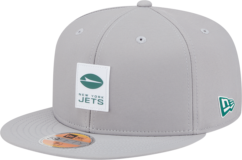 New York Jets 2025 Sideline Hot Weather Gray 59FIFTY Fitted Hat