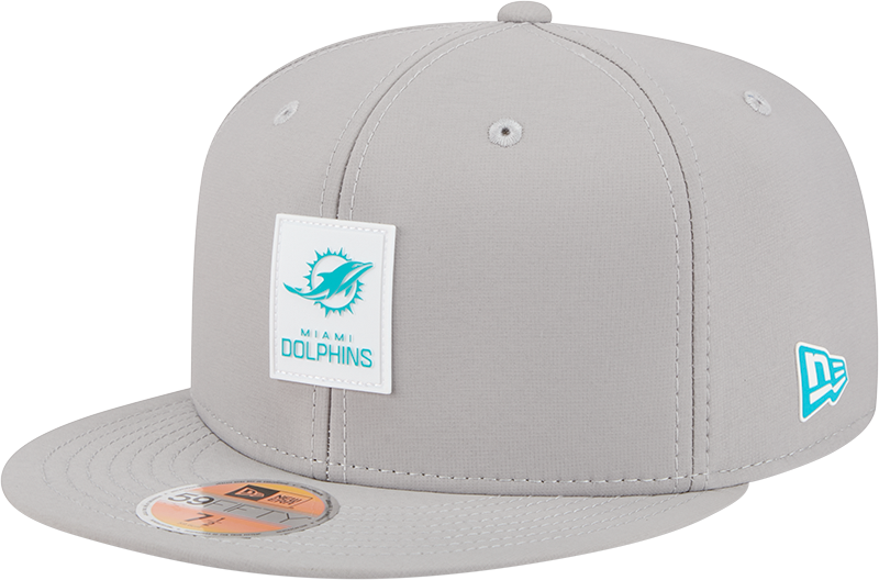Miami Dolphins 2025 Sideline Hot Weather Gray 59FIFTY Fitted Hat