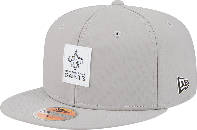 New Orleans Saints 2025 Sideline Hot Weather Gray 59FIFTY Fitted Hat
