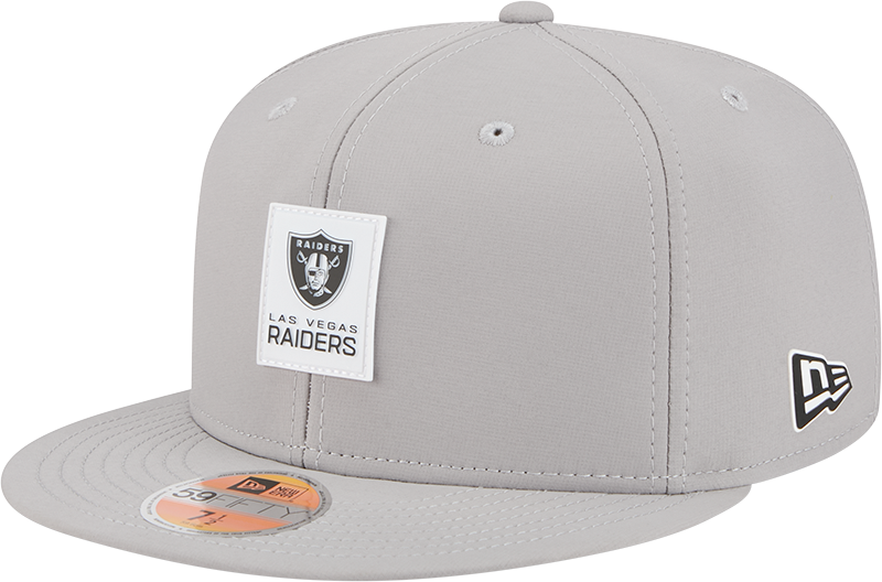 Las Vegas Raiders 2025 Sideline Hot Weather Gray 59FIFTY Fitted Hat