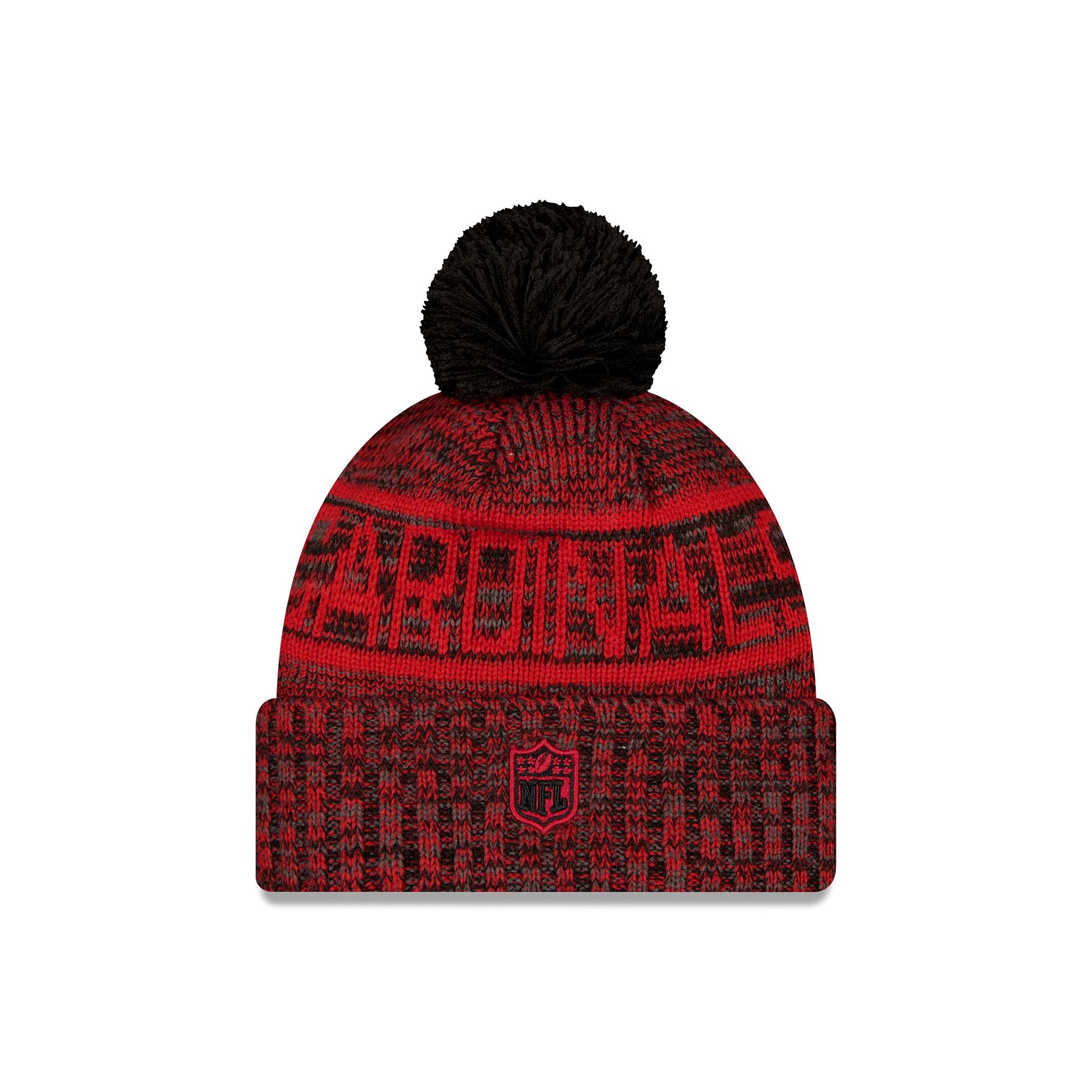 Arizona Cardinals 2025 Sideline Cold Weather Black Pom Knit Hat