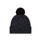 Dallas Cowboys 2025 Sideline Cold Weather Black Pom Knit Hat