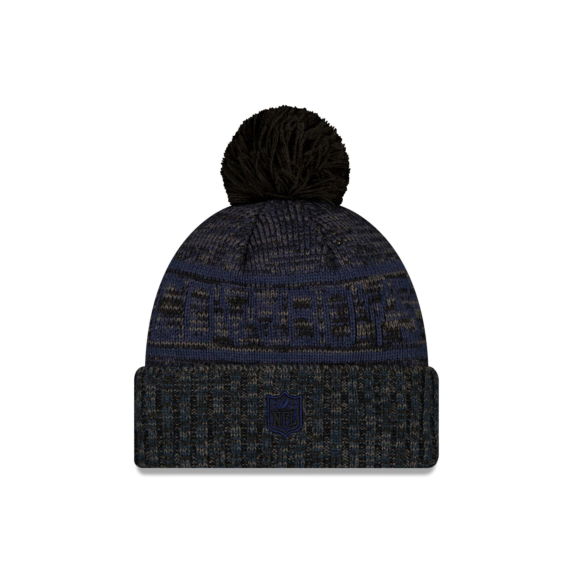 Dallas Cowboys 2025 Sideline Cold Weather Black Pom Knit Hat