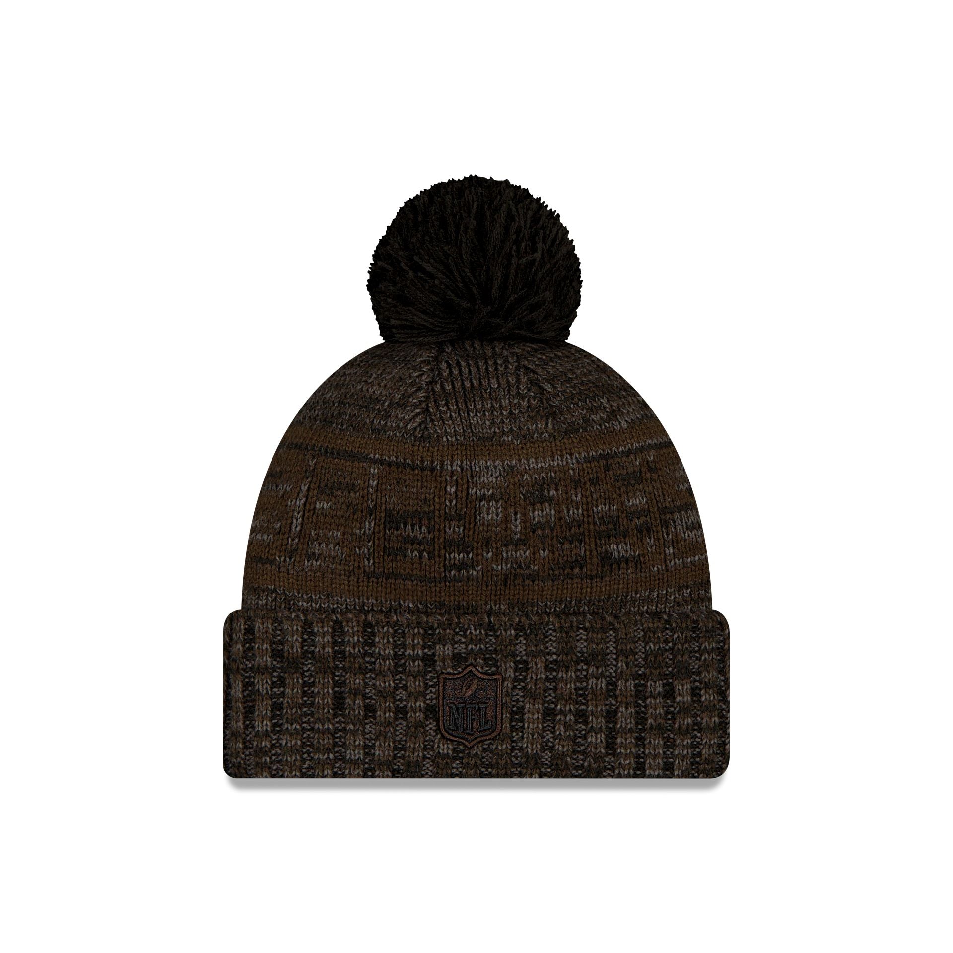 Cleveland Browns 2025 Sideline Cold Weather Black Pom Knit Hat