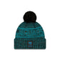 Jacksonville Jaguars 2025 Sideline Cold Weather Black Pom Knit Hat