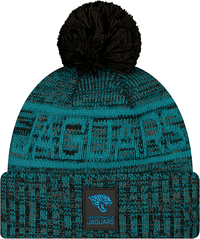 Jacksonville Jaguars 2025 Sideline Cold Weather Black Pom Knit Hat