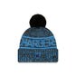 Los Angeles Chargers 2025 Sideline Cold Weather Black Pom Knit Hat