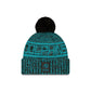 Miami Dolphins 2025 Sideline Cold Weather Black Pom Knit Hat