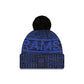 Los Angeles Rams 2025 Sideline Cold Weather Black Pom Knit Hat