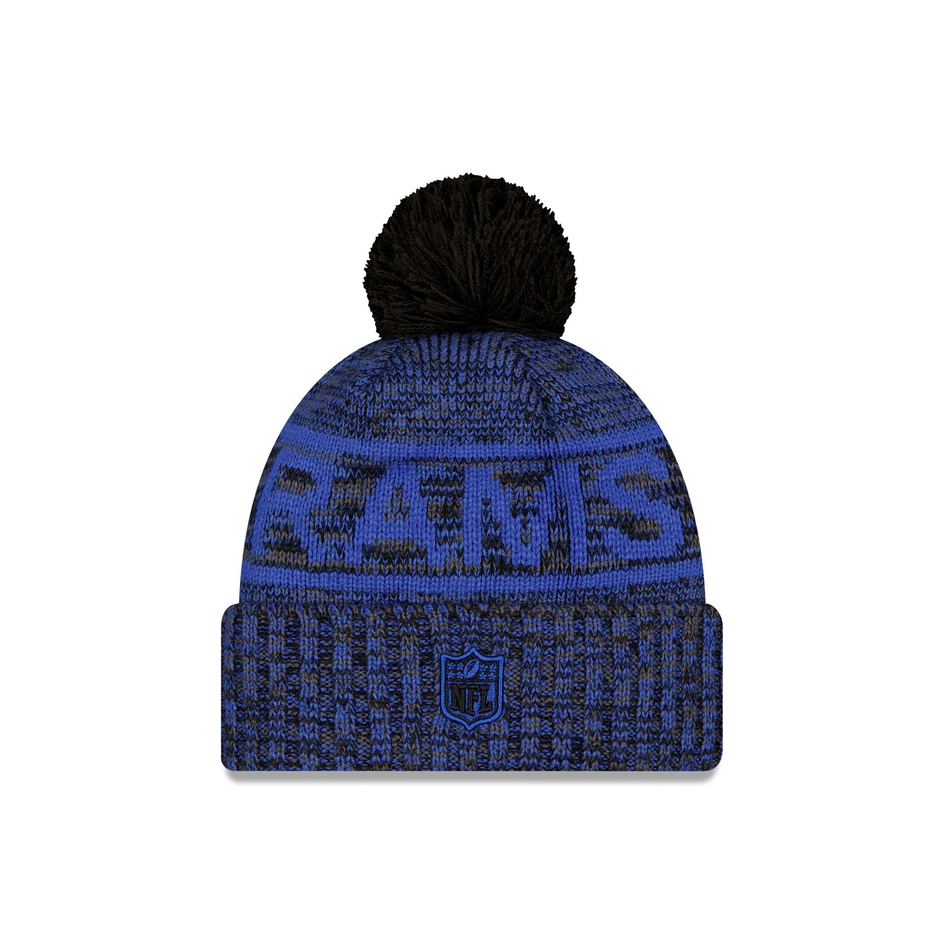 Los Angeles Rams 2025 Sideline Cold Weather Black Pom Knit Hat