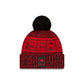 San Francisco 49ers 2025 Sideline Cold Weather Black Pom Knit Hat