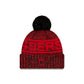 San Francisco 49ers 2025 Sideline Cold Weather Black Pom Knit Hat