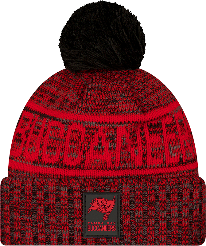 Tampa Bay Buccaneers 2025 Sideline Cold Weather Black Pom Knit Hat