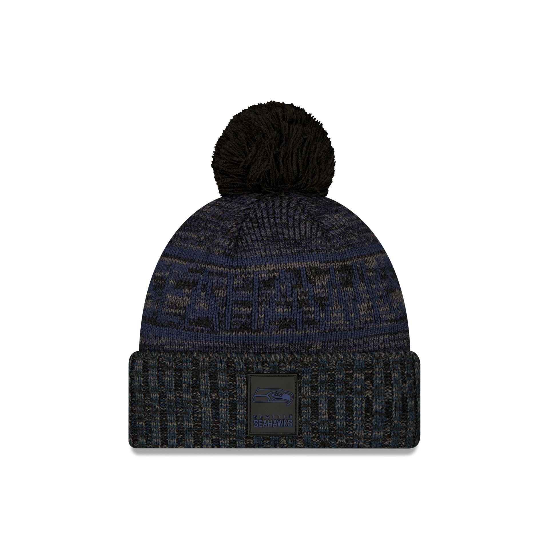 Seattle Seahawks 2025 Sideline Cold Weather Black Pom Knit Hat