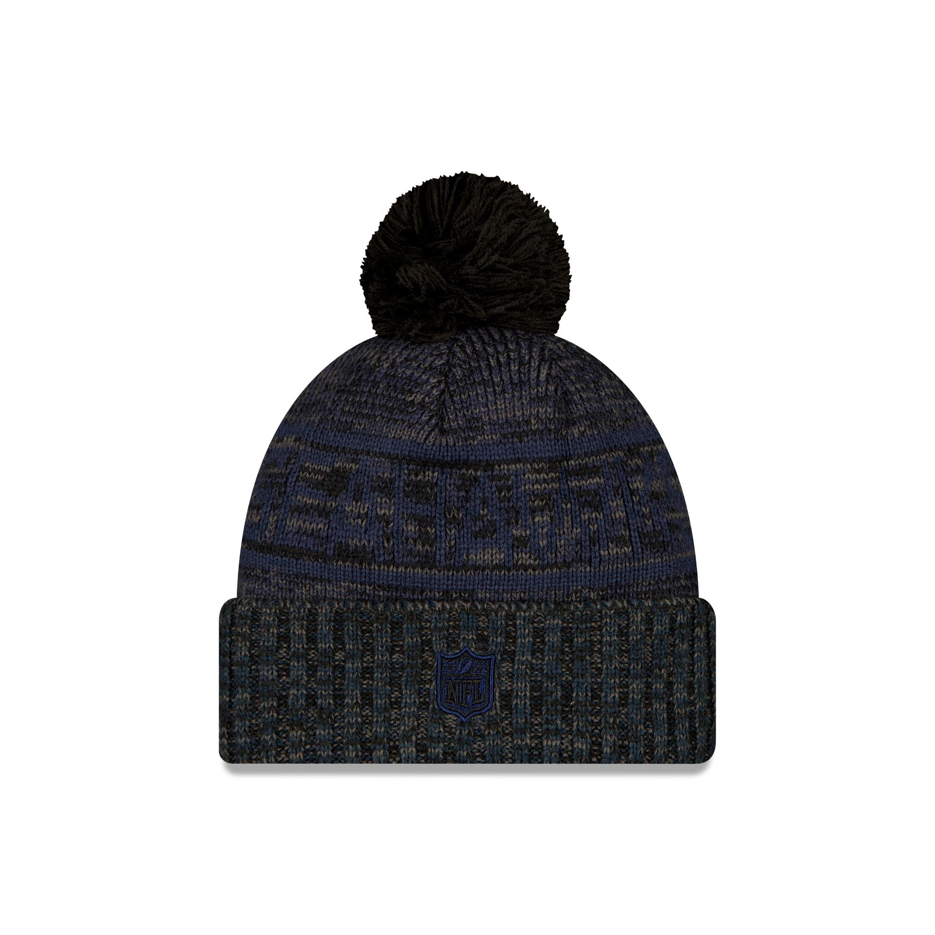 Seattle Seahawks 2025 Sideline Cold Weather Black Pom Knit Hat