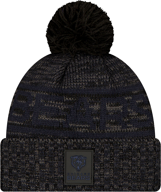 Chicago Bears 2025 Sideline Cold Weather Black Pom Knit Hat