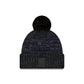 New England Patriots 2025 Sideline Cold Weather Black Pom Knit Hat