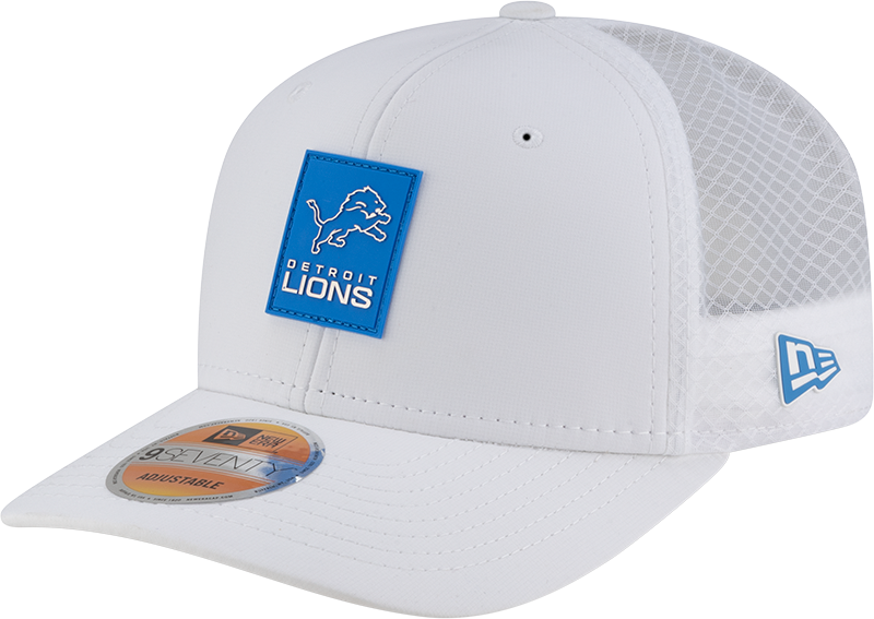 Detroit Lions 2025 Sideline Hot Weather White 9SEVENTY Trucker Hat
