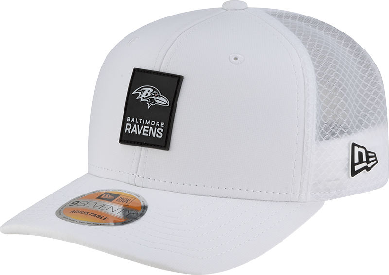 Baltimore Ravens 2025 Sideline Hot Weather White 9SEVENTY Trucker Hat