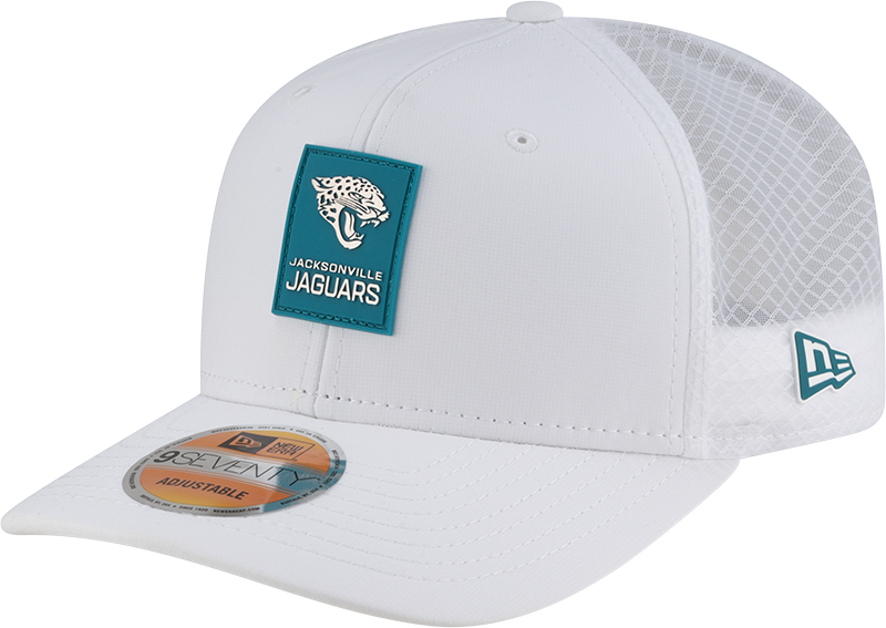 Jacksonville Jaguars 2025 Sideline Hot Weather White 9SEVENTY Trucker Hat