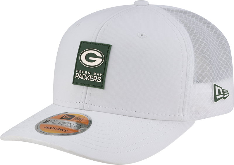 Green Bay Packers 2025 Sideline Hot Weather White 9SEVENTY Trucker Hat