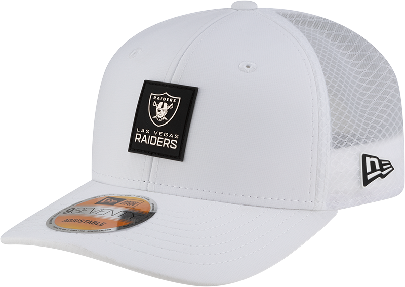 Las Vegas Raiders 2025 Sideline Hot Weather White 9SEVENTY Trucker Hat