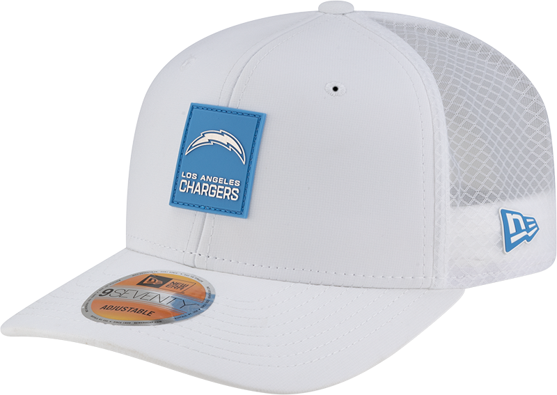 Los Angeles Chargers 2025 Sideline Hot Weather White 9SEVENTY Trucker Hat