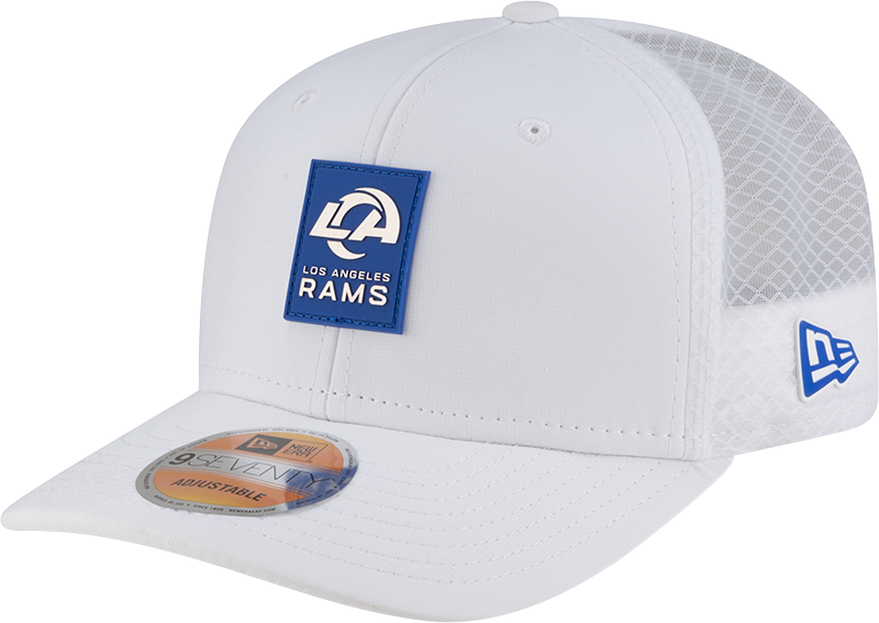 Los Angeles Rams 2025 Sideline Hot Weather White 9SEVENTY Trucker Hat
