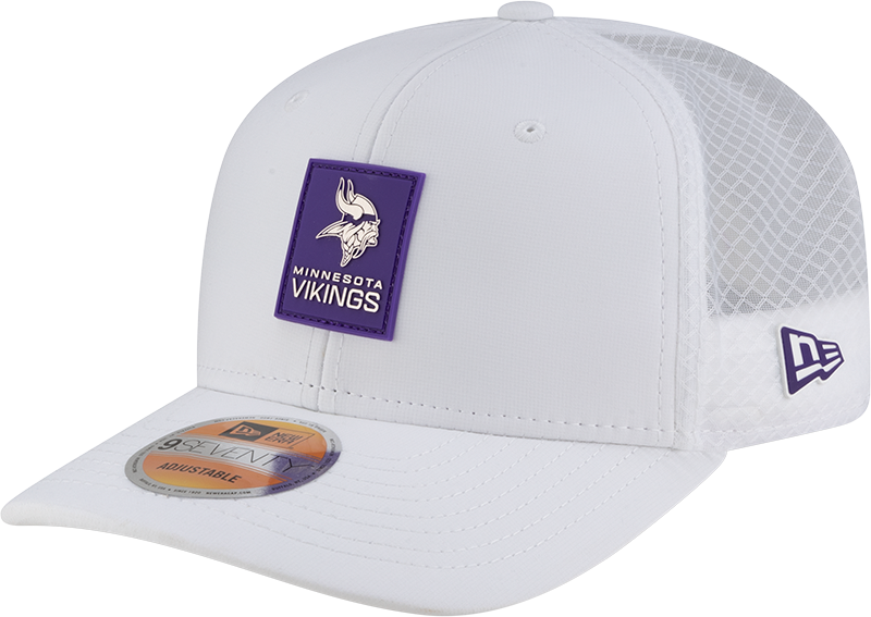 Minnesota Vikings 2025 Sideline Hot Weather White 9SEVENTY Trucker Hat