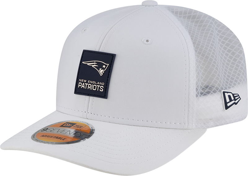 New England Patriots 2025 Sideline Hot Weather White 9SEVENTY Trucker Hat