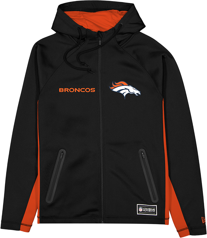 Denver Broncos Combine Black Full-Zip Hoodie