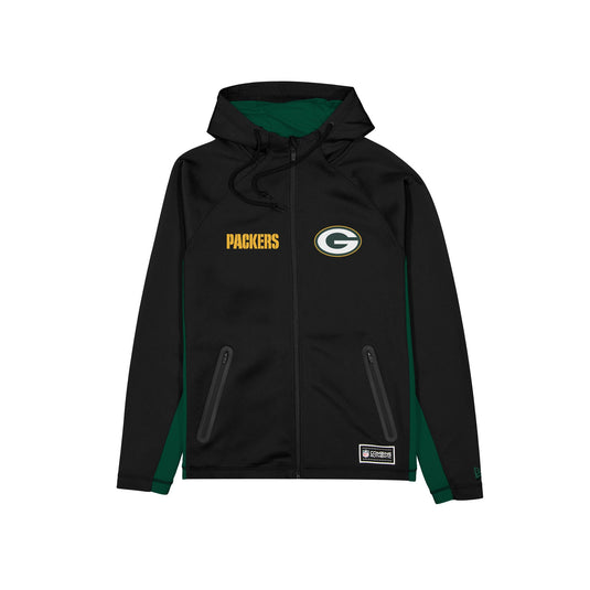 Green Bay Packers Combine Black Full-Zip Hoodie - New Era Cap