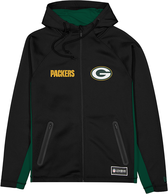 Green Bay Packers Combine Black Full-Zip Hoodie