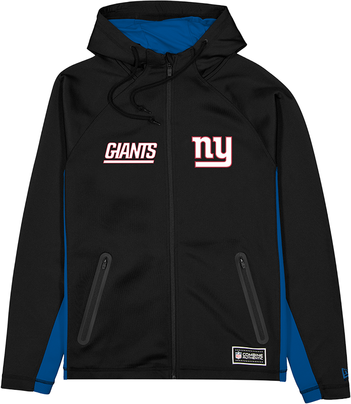 New York Giants Combine Black Full-Zip Hoodie