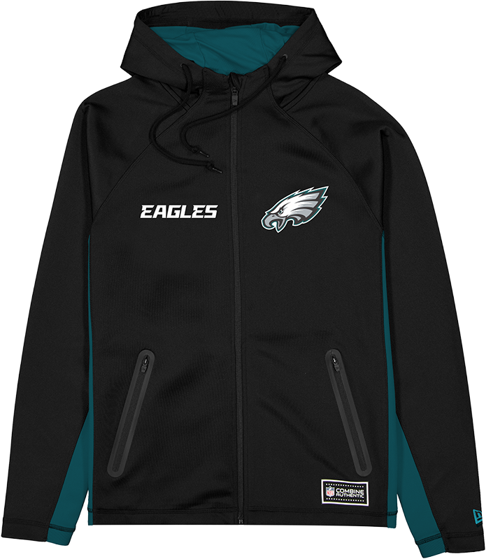 Philadelphia Eagles Combine Black Full-Zip Hoodie