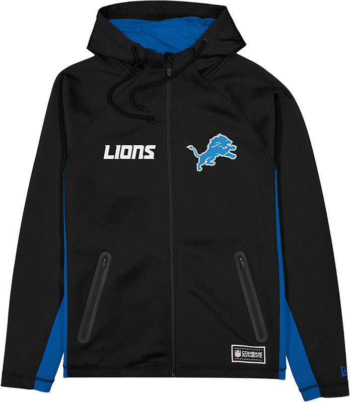 Detroit Lions Combine Black Full-Zip Hoodie