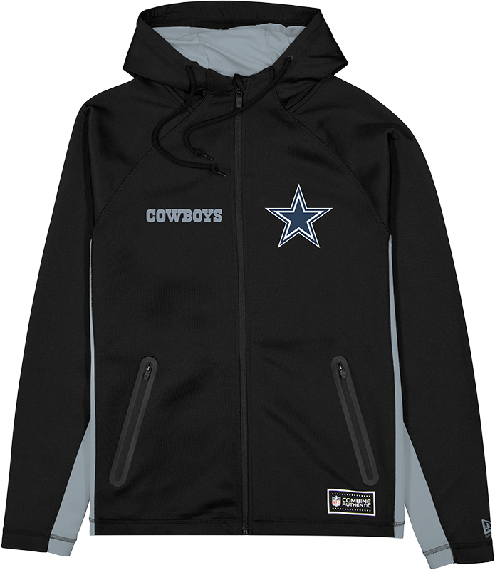 Dallas Cowboys Combine Black Full-Zip Hoodie