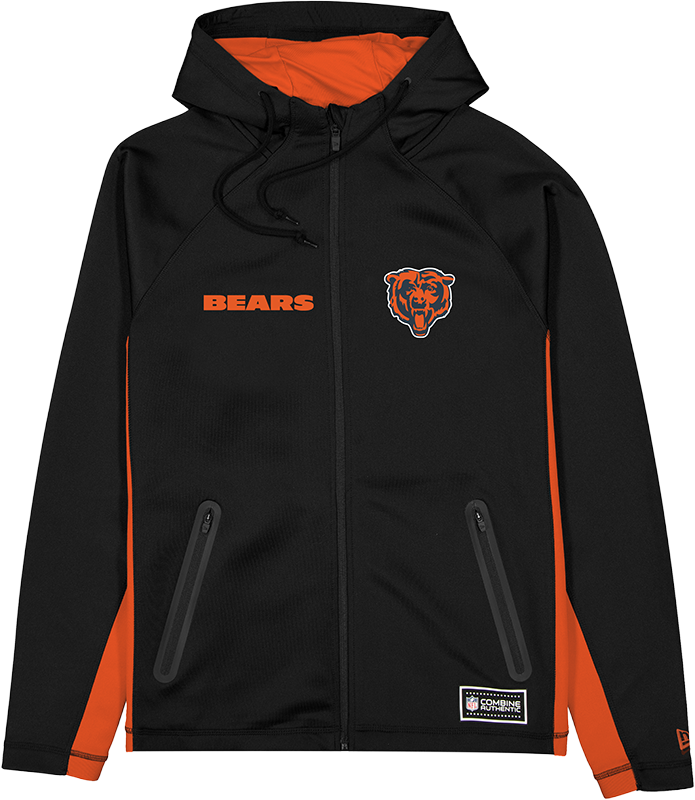 Chicago Bears Combine Black Full-Zip Hoodie