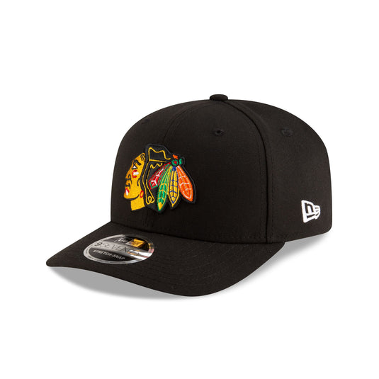 Chicago Blackhawks Team Black 9SEVENTY Stretch-Snap Hat - New Era Cap
