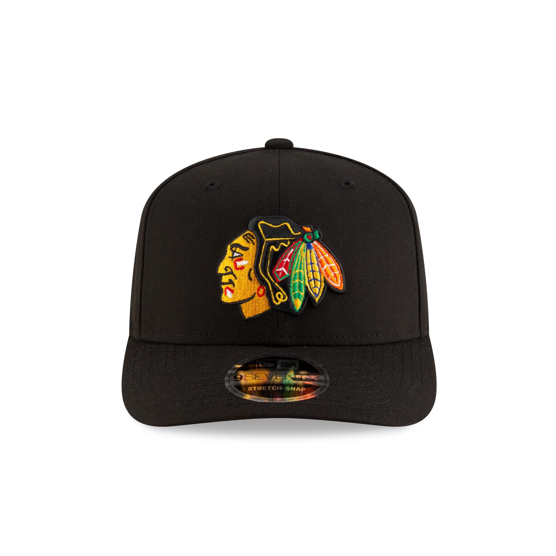 Chicago Blackhawks Team Black 9SEVENTY Stretch-Snap Hat – New Era Cap