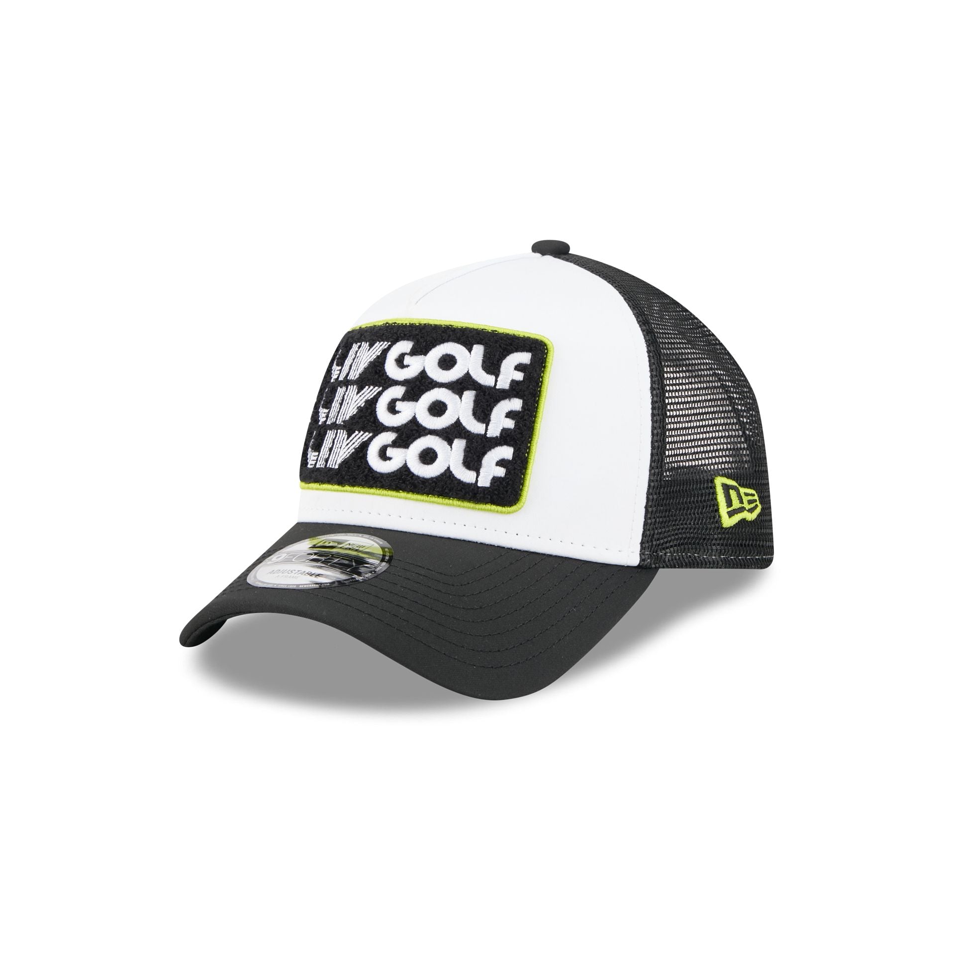 LIV Golf White 9FORTY A-Frame Trucker Hat