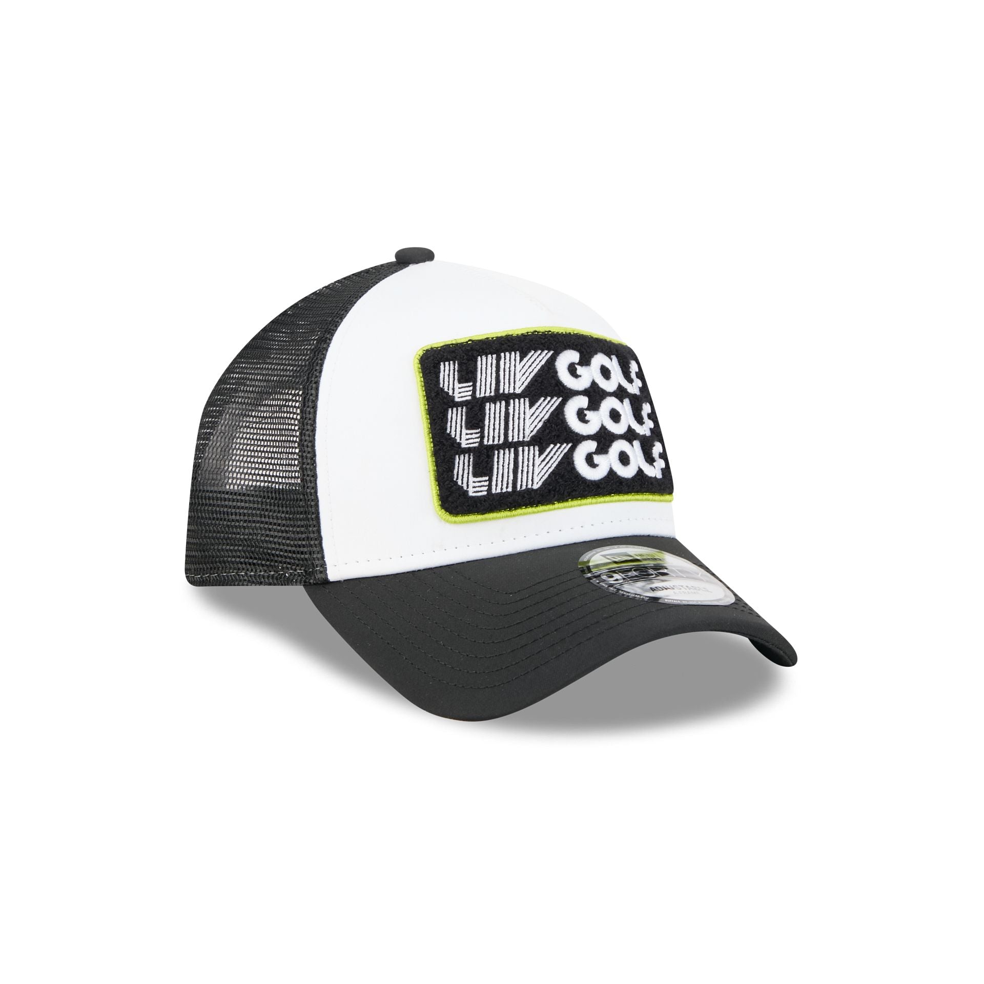 LIV Golf White 9FORTY A-Frame Trucker Hat